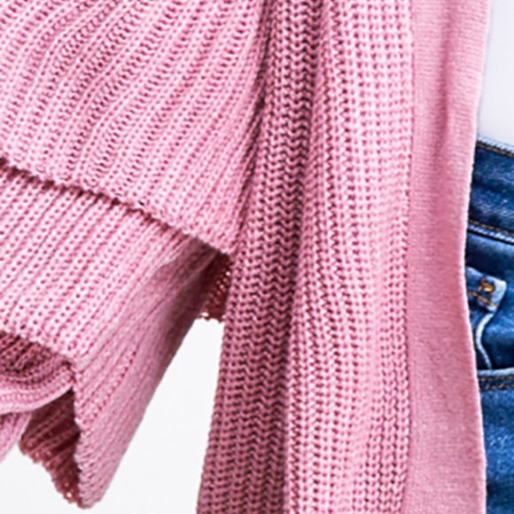 NWT Pink Knit Long Tiered Sleeve Cardigan, Large - Picture 5 of 5